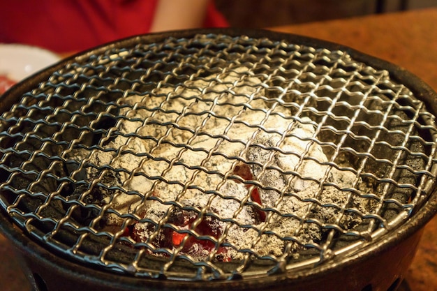 Empty charcoal grill korean style