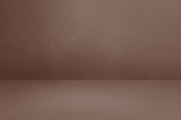 Empty chocolate brown concrete interior background