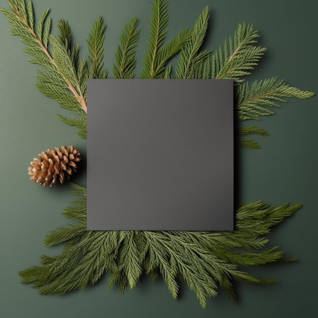 Empty Christmas card mockup Illustration AI Generative