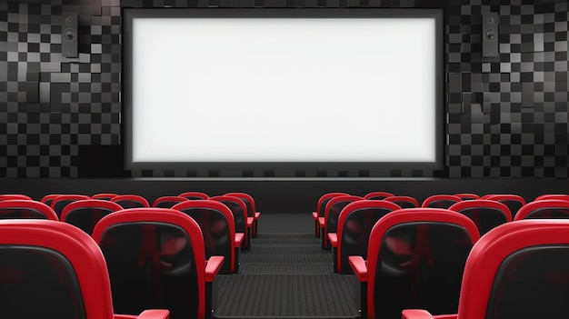 空の映画館で映画の座席がある