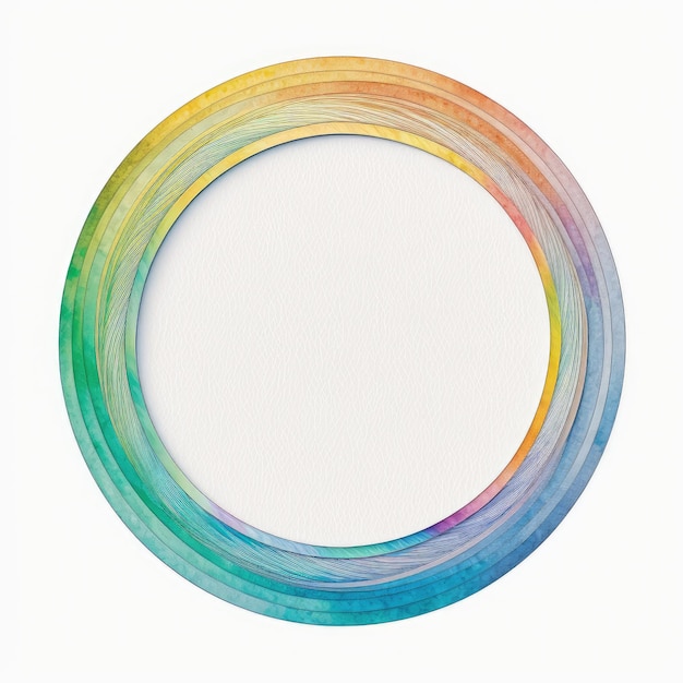 Empty circle frame on white background