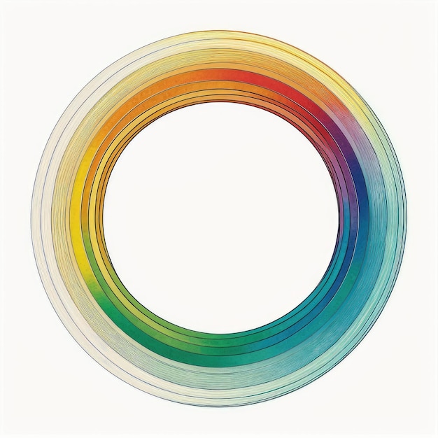 Empty circle frame on white background