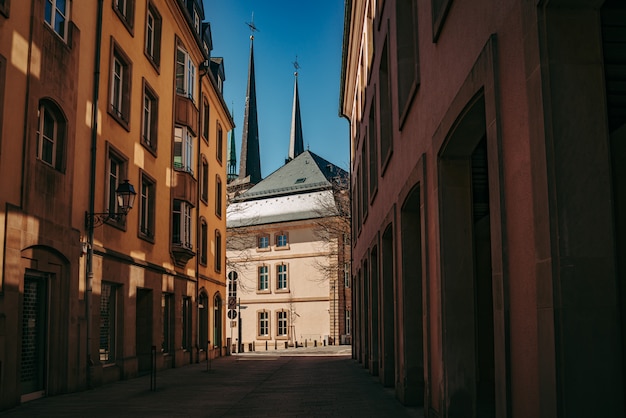 Empty city center in times of Coronavirus global emergency