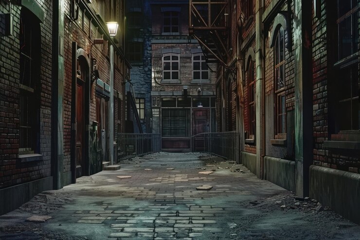 Photo empty city stage street alley road