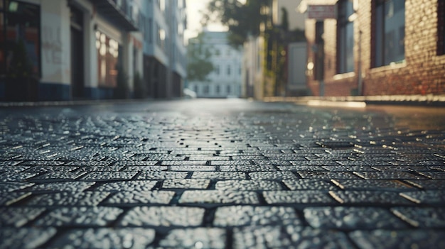 Empty City Streetscape Urban Geometry Scene Asphalt Canvass