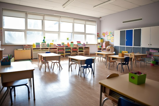 Deserted Anime Classroom: Just Sun, Desks and Chairs, AI Generative Stock  Illustration - Illustration of windows, building: 269289705