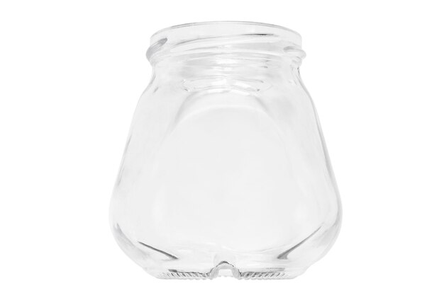 白い背景で隔離空のきれいなガラス瓶