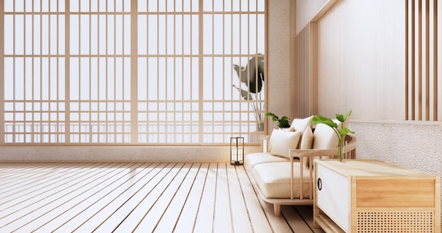 Empty - Clean modern room japanese style.3D rendering