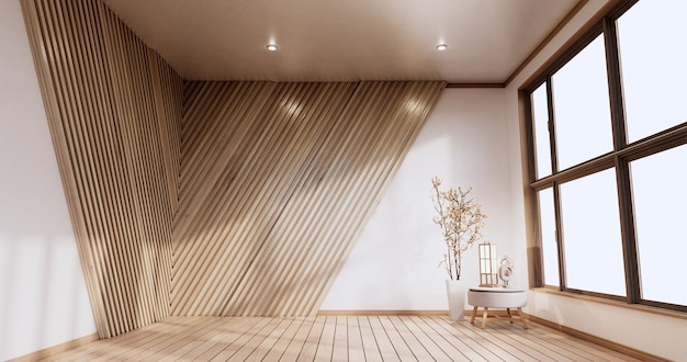 Empty - Clean modern room japanese style.3D rendering