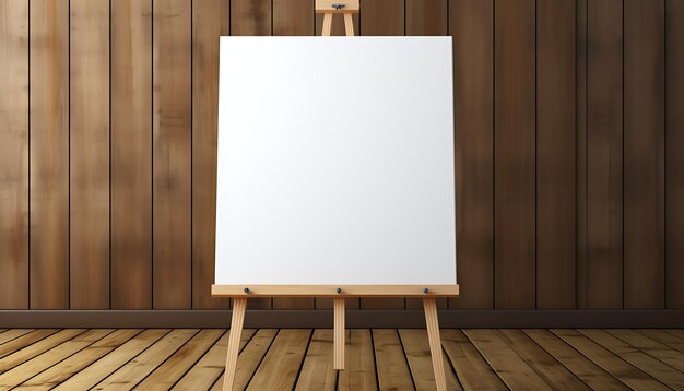 Photo empty clipboard mock up on wooden simple white clip board blank