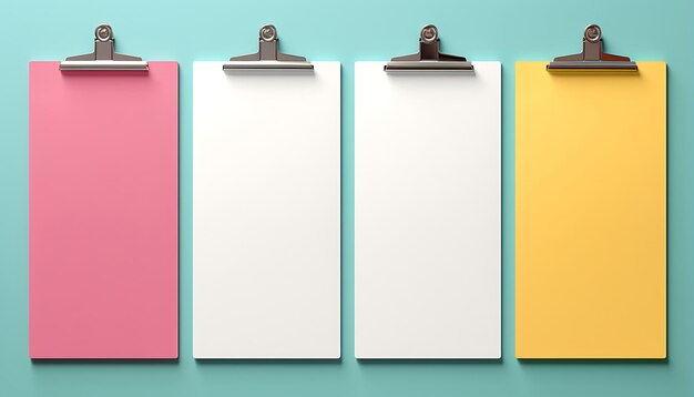 Empty clipboard mock up on wooden Simple white clip board blank