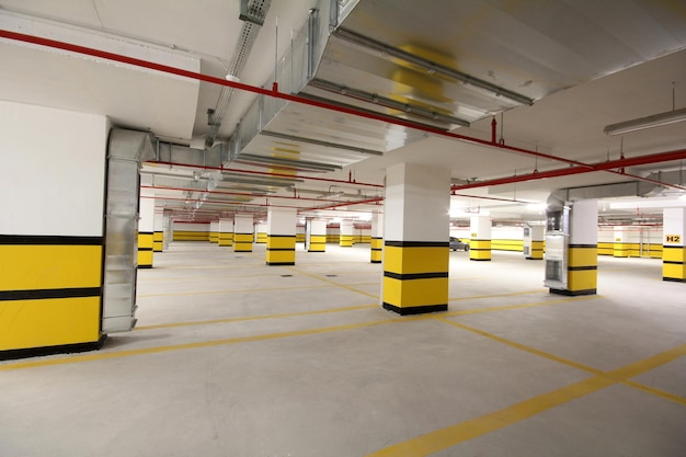 Empty and closed underground garage