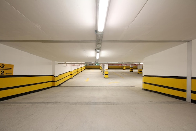 Empty and closed underground garage