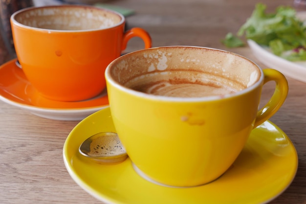 Empty coffee cup on table