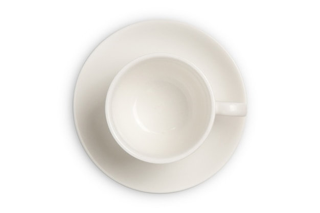 Empty coffee cup top view isolated