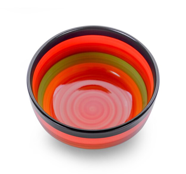 empty color bowl on white background