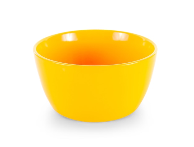 empty color bowl on white background