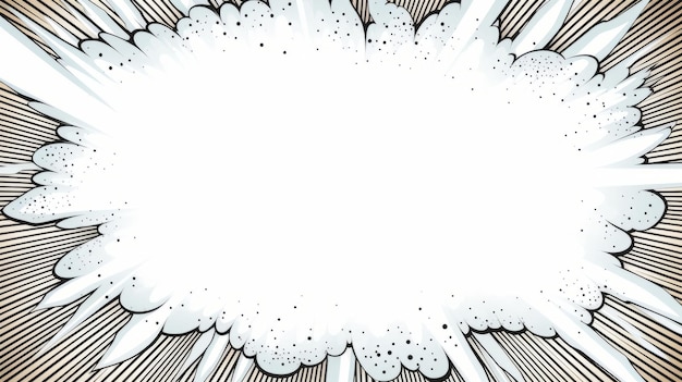 Photo empty comic book explosion vector on white background