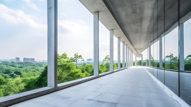 Empty concept roof top of the building with skyline view of the city