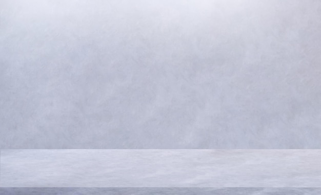 Empty concrete floor with soft light on gray cement wall surface