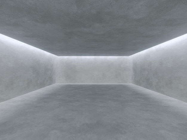Empty concrete space interior with sunlight and shadow 3d rendering
