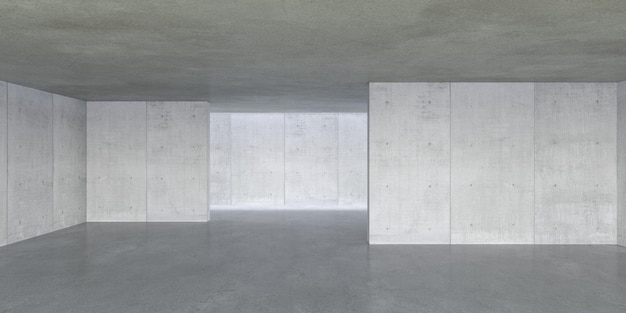 Empty concrete space interior with sunlight and shadow 3d rendering