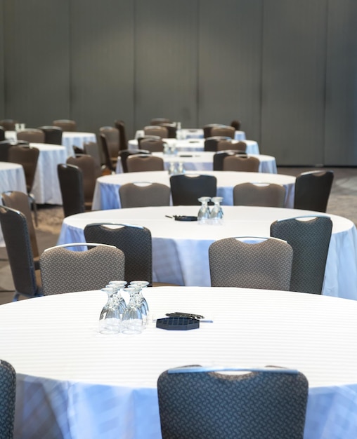 Empty Conference room with tables