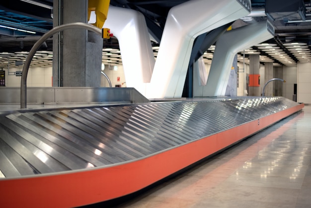 Empty conveyor luggage airport belt