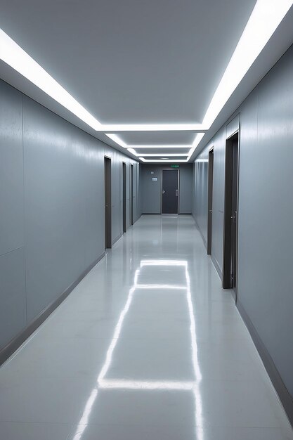 Photo empty corridor or walkway hall space interior with lighting