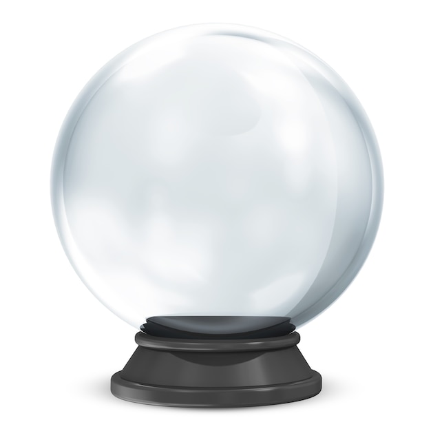 Foto sfera di cristallo vuota su bianco