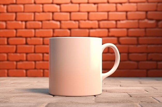 Empty Cup Mockup in Peach fuzz Color