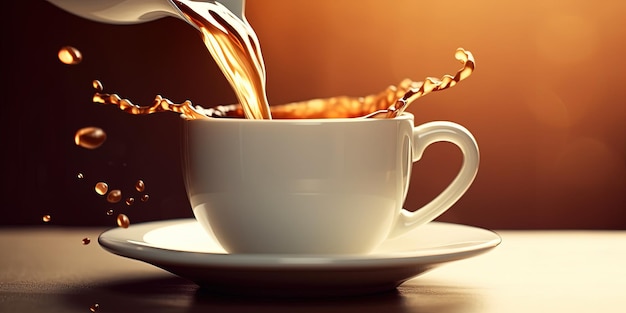 레몬 아침 빛과 그림자 와 함께 차 또는 커피 를 위한  빈 컵