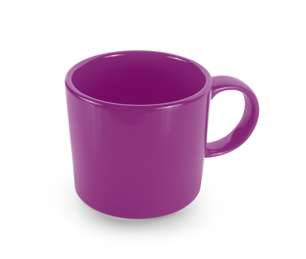 empty cup on white background