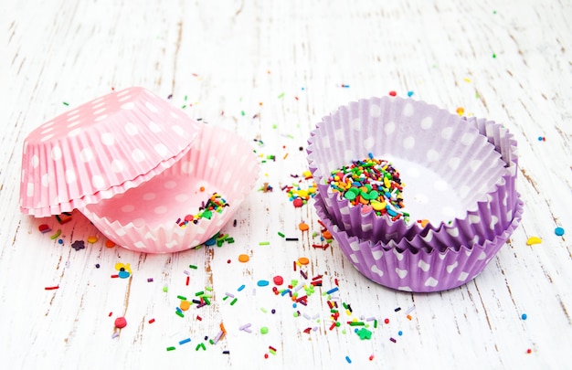 Empty cupcake cups