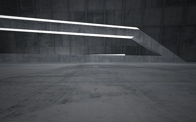 Empty dark abstract concrete room smooth interior Architectural background Night view