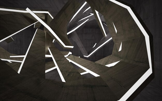Фото Пустой темный абстрактный бетонный гладкий интерьер архитектурный фон 3d иллюстрация и рендеринг