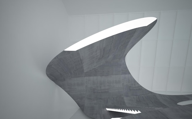 Empty dark abstract concrete and wood smooth interior Architectural background 3D illustration