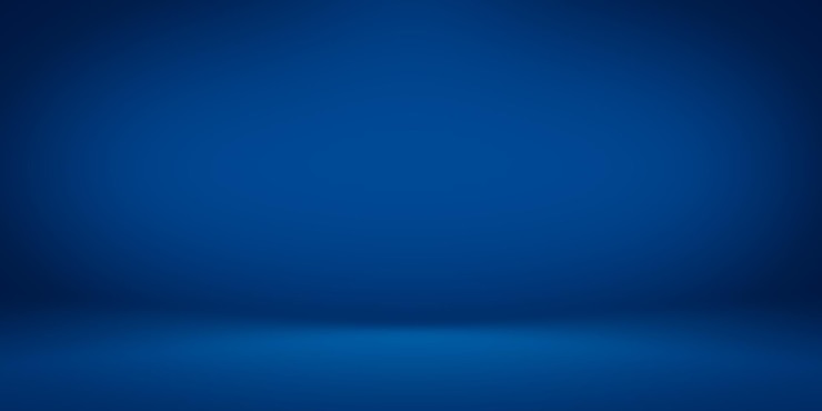 Photo empty dark blue background with studio lighting for product display or backdrop design
