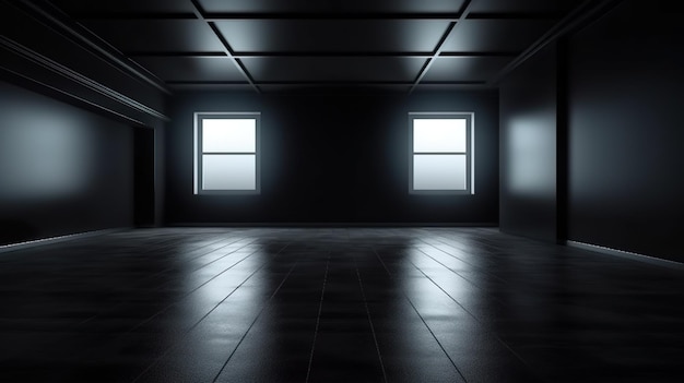 Premium AI Image | Empty dark room stage spotlights background ...