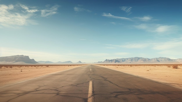 복사 공간이 있는 빈 사막 도로