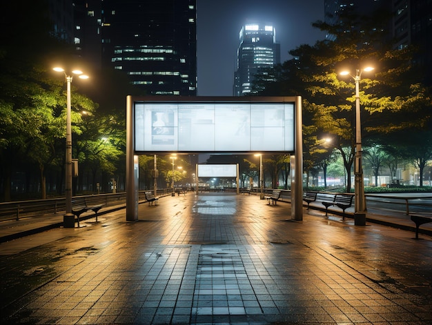 大都市の空の汚い看板ジェネレーティブ AI