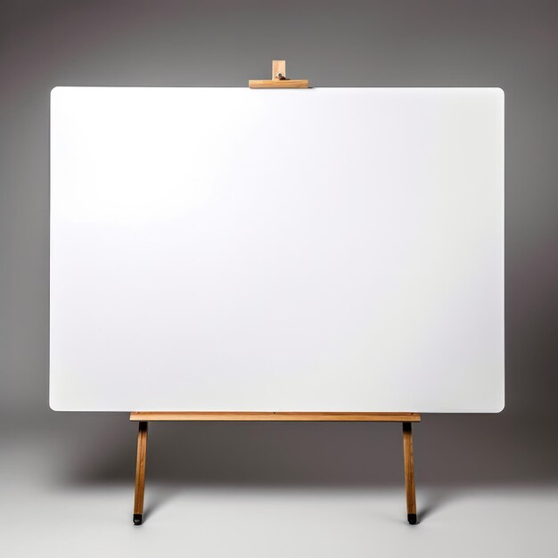 an empty easel with a blank canvas