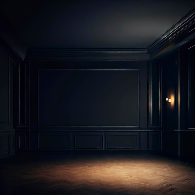 Empty elegant dark room at night with copy space