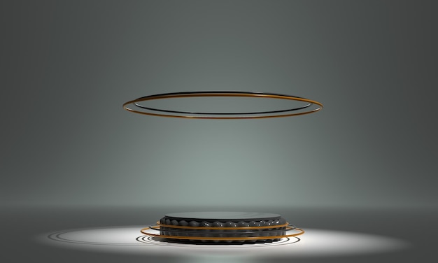 Empty elegant podium scene with circle shape on 3d rendering