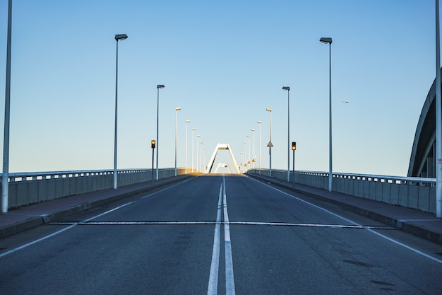 Empty elevated bridge at the afternoon