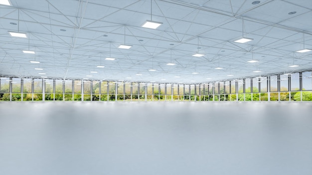Empty factory or warehouse space for rent