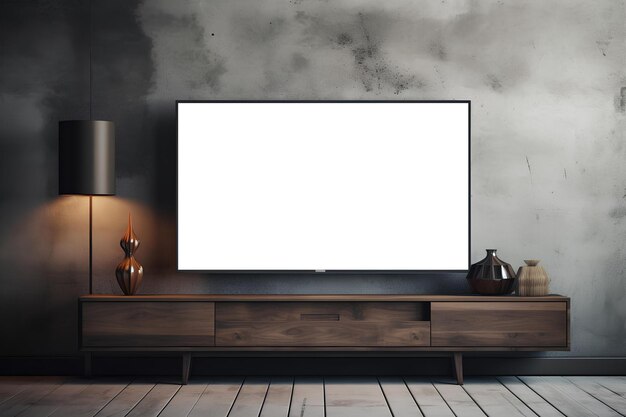 Empty flat screen tv mock up high resolution photography generated by ai