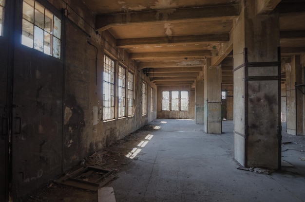 Empty floor in factory