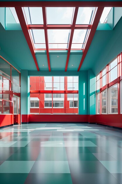 Empty floor front of modern building