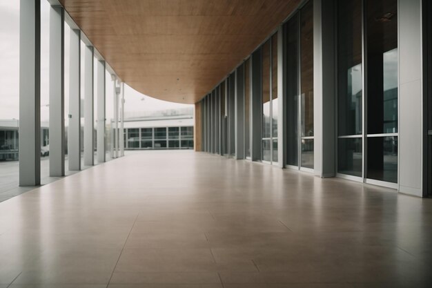 Empty floor front of modern building